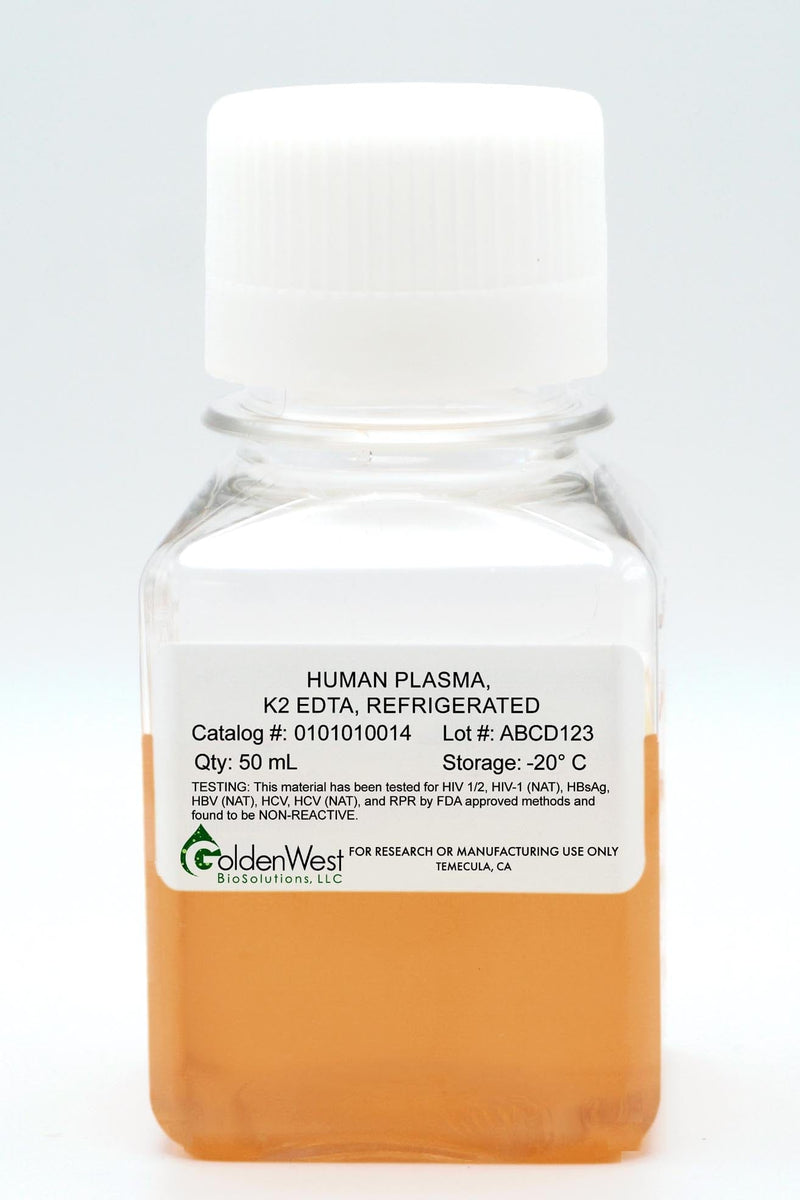 Human Plasma, K2 EDTA, Refrigerated
