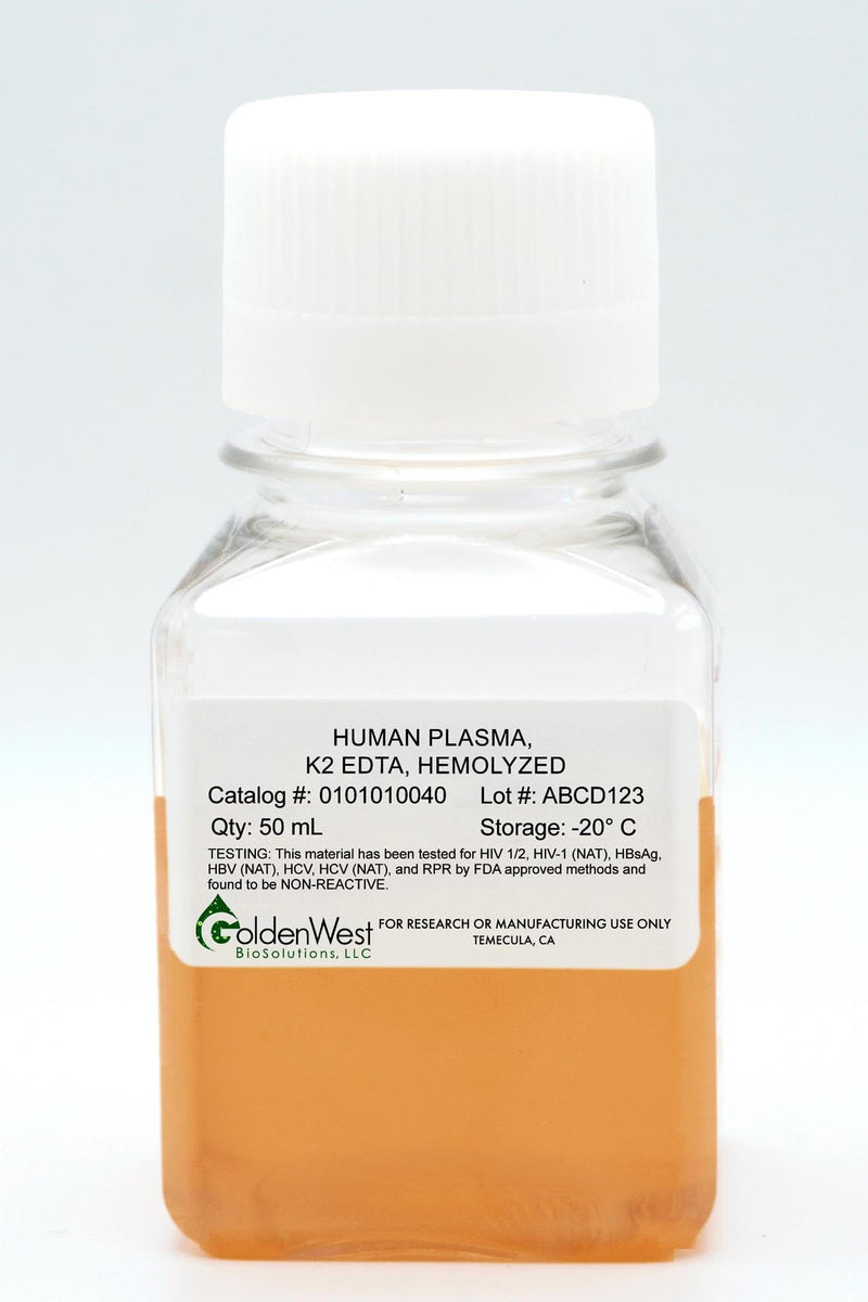 Human Plasma, K2 EDTA, Hemolyzed