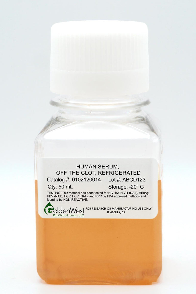 Human Serum, Off the Clot, Refrigerated